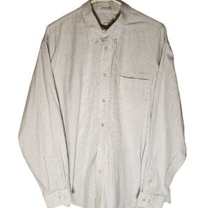 Izod 80's 2 Ply Oxford White & Black Oxford Style Button Up Men's Large